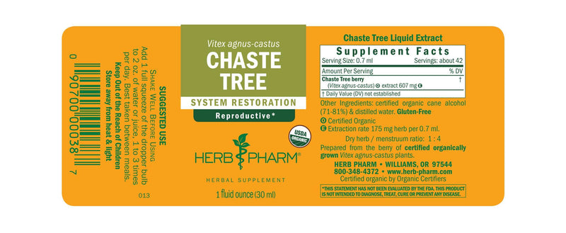 Chaste Tree (Herb Pharm) Label