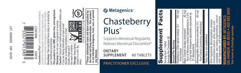 Chasteberry Plus (Metagenics) Label
