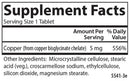 chelated copper 5 mg carlson labs supplement facts
