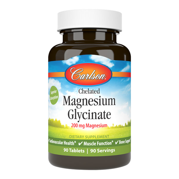 Chelated Magnesium 200 mg (Carlson Labs) Front