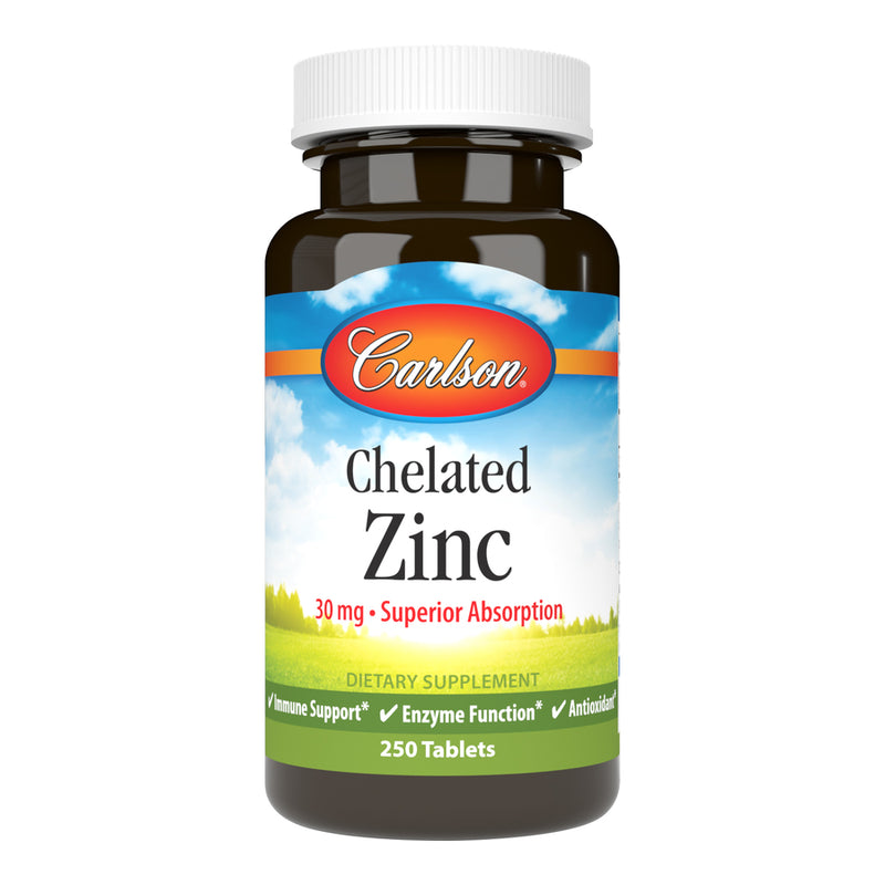 Chelated Zinc (Carlson Labs) 250ct Front