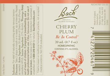 Cherry Plum Flower Essence (Nelson Bach) Label