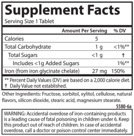 Chewable Iron (Carlson Labs) Supplement Facts