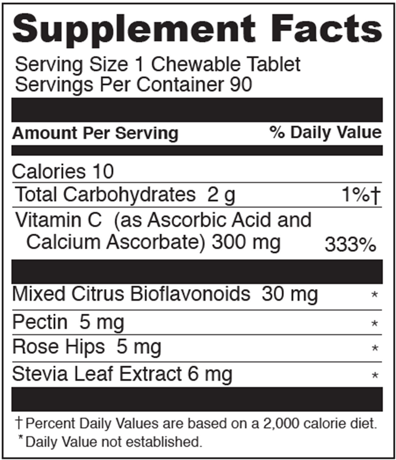Chewable Vitamin C (Little Davinci) Supplement Facts