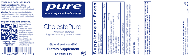 CholestePure 90 Caps Pure Encapsulations Label