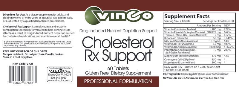 Cholesterol Rx Support (Vinco) Label