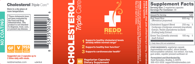 Cholesterol Triple Care (Redd Remedies) Label