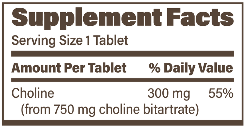 Choline SR (Endurance Product Company) Supplement Facts