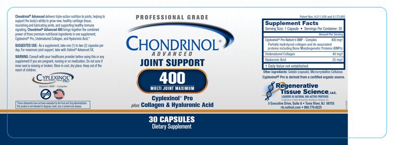 Chondrinol Advanced 400 Multi Joint Maximum Support (ZyCal Bioceuticals) Label