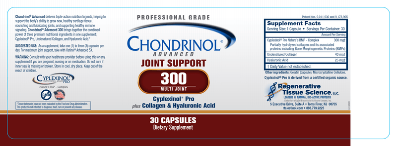 Chondrinol Advanced 300 Multi Joint Support (ZyCal Bioceuticals) Label