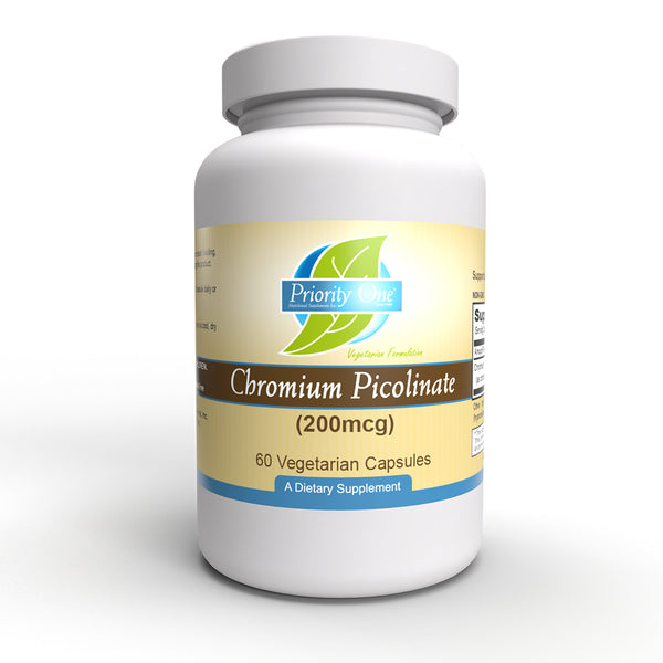 Chromium Picolinate 200mcg (Priority One Vitamins) Front