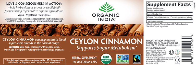 buy ceylon cinnamon (organic india)