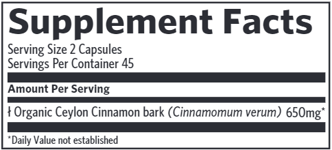 Cinnamon (Organic India) Supplement Facts