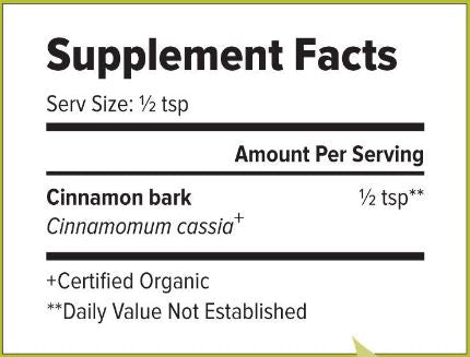 Cinnamon Powder Organic (Banyan Botanicals) Supplement Facts