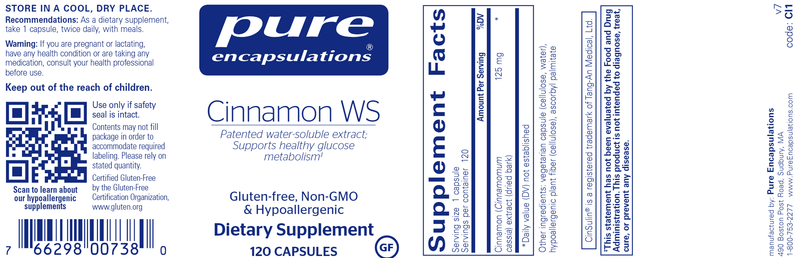 Cinnamon WS (Pure Encapsulations) Label