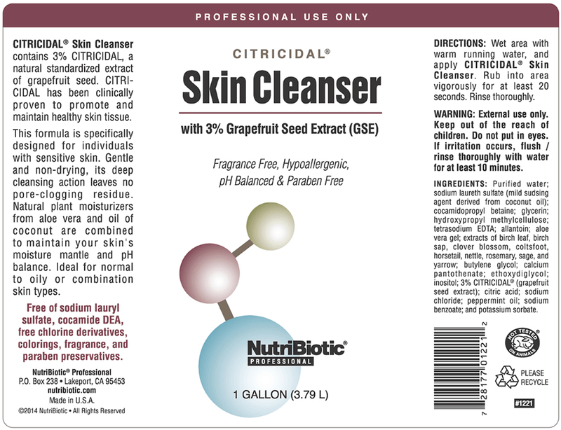 Citricidal Skin Cleanser (Nutribiotic Inc) 128oz Label