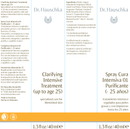 clarifying intensive treatment dr. hauschka skincare label