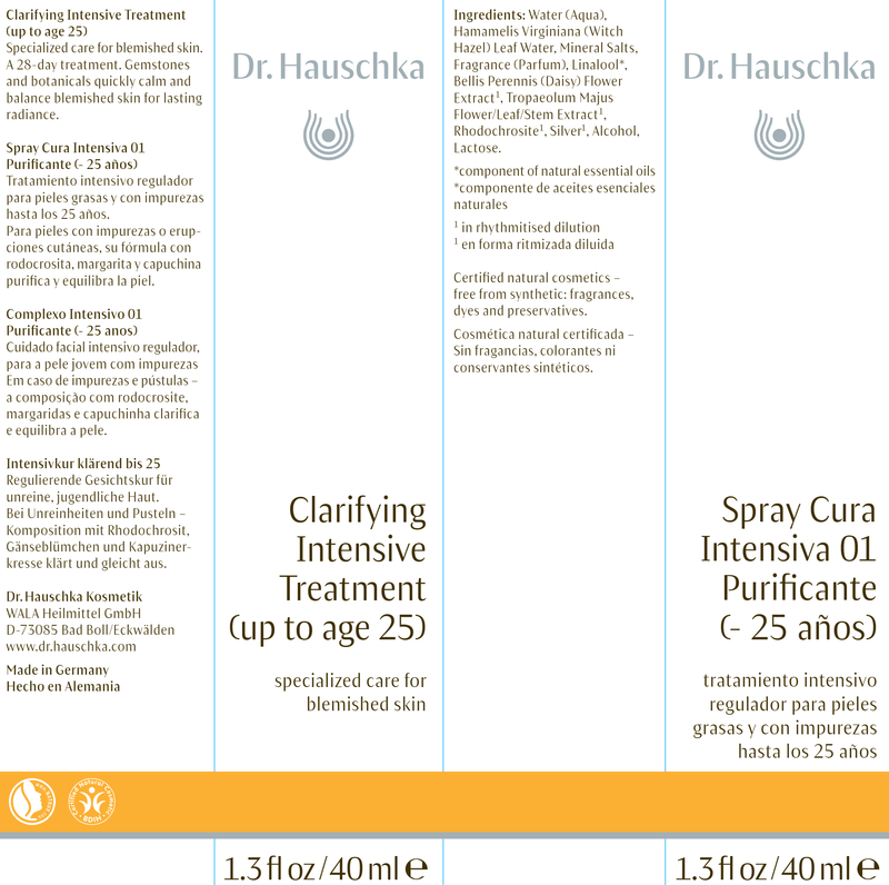 clarifying intensive treatment dr. hauschka skincare label
