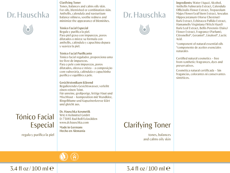 Clarifying Toner (Dr. Hauschka Skincare) Label