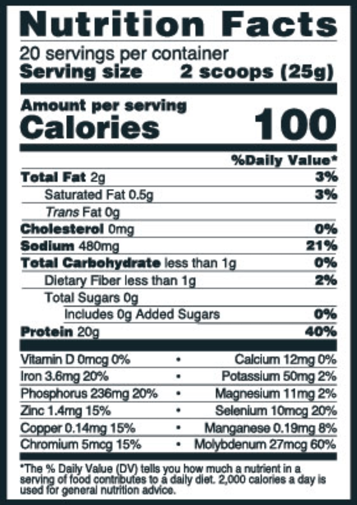 Clean Lean Protein Smooth Vanilla 20 Servings NuZest Nutrition Facts
