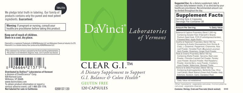 Clear Gi DaVinci Labs Label
