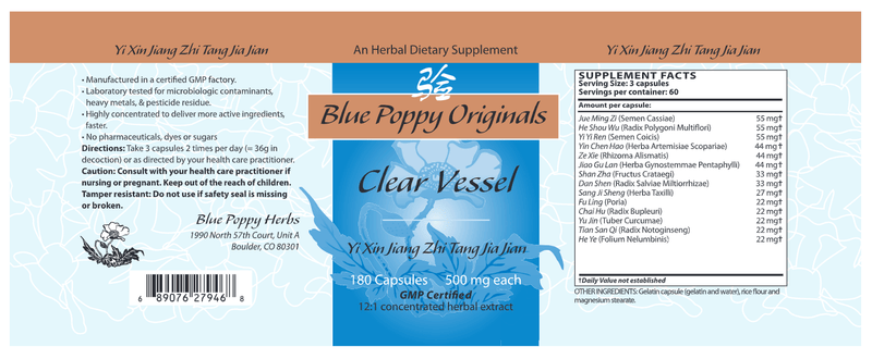 Clear Vessel (Blue Poppy) Label