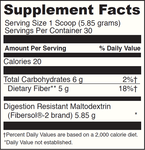 Clearly Fiber DaVinci Labs Supplement Facts