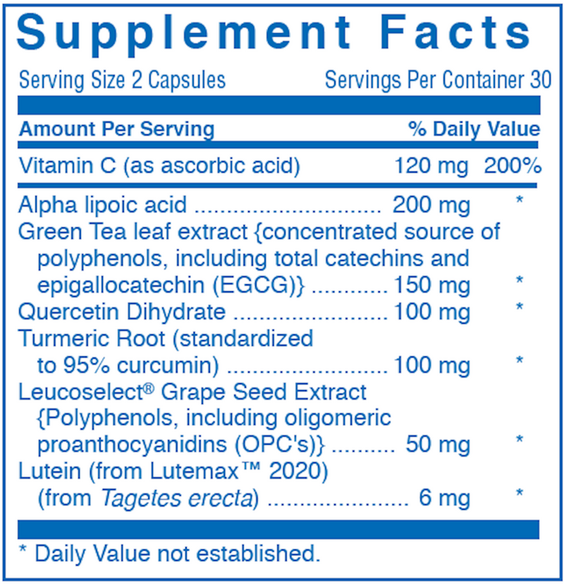 Clinical Antioxidant Complex (Anabolic Laboratories) Supplement Facts