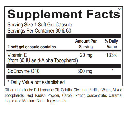 CoQ-10 | coq10 ortho molecular supplement facts
