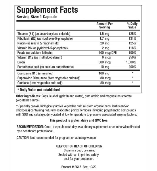 CoQ-Zyme 100 Plus (Biotics Research) Supplement Facts