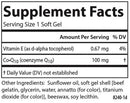 coq10 100 mg carlson labs supplement facts
