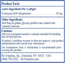 coq10 30 for dogs & cats (rx vitamins for pets) product facts