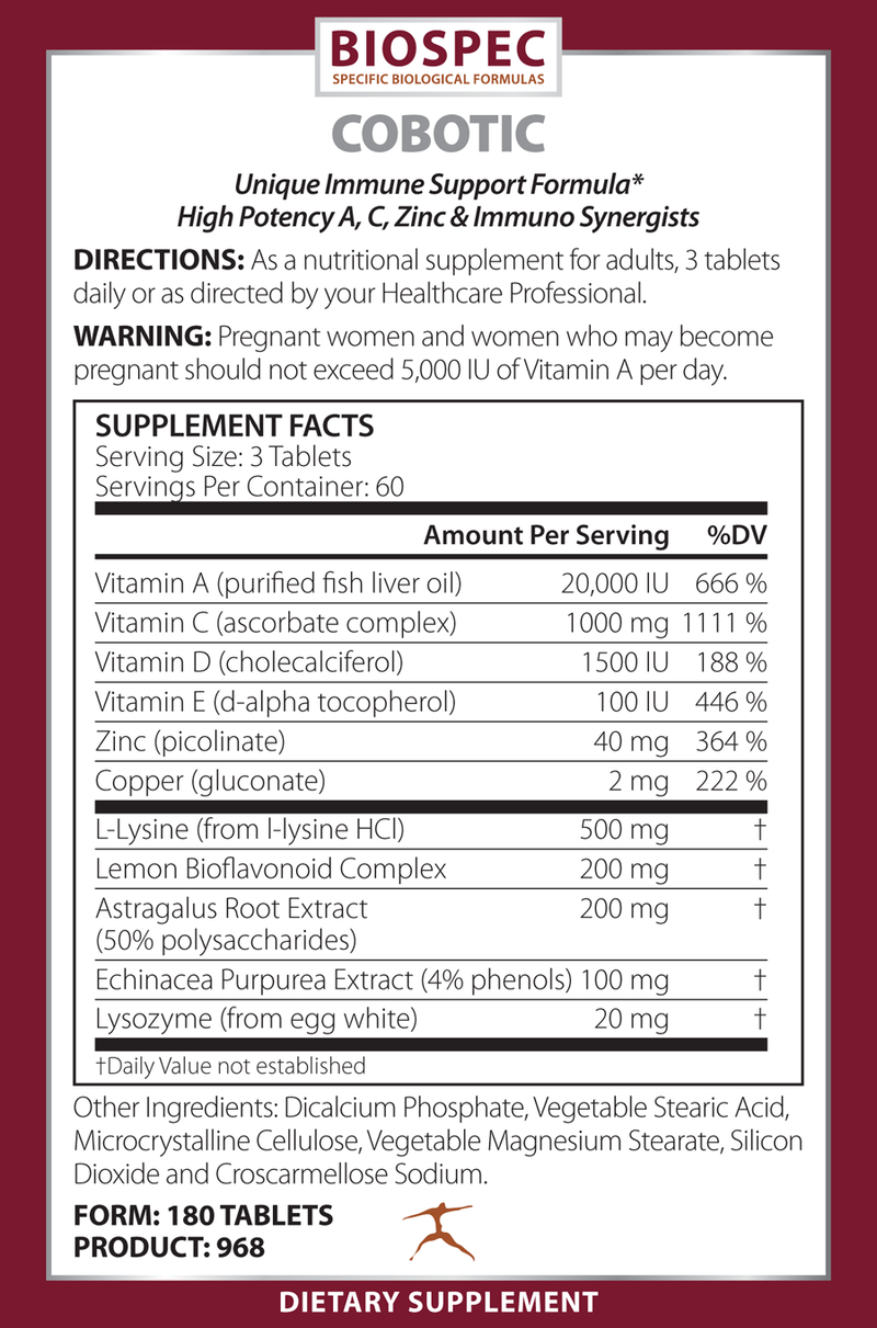 Cobotic Immune Support (Biospec Nutritionals) Supplement Facts