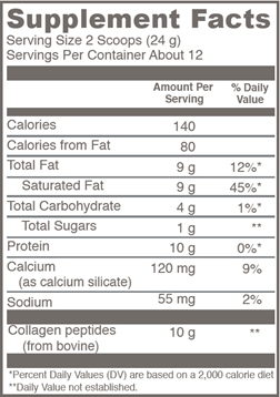 Coconut Collagen Creamer (Vital Proteins) Supplement Facts