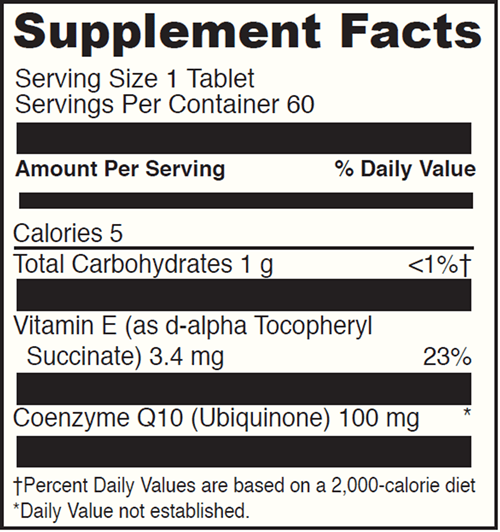 Coenzyme Q10 Chewmelt 100 Mg (DaVinci Labs) Supplement Facts