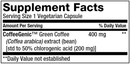 coffeegenic green coffee extract (life extension) supplement facts