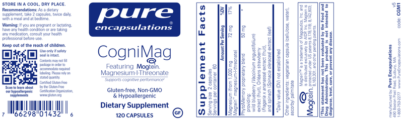 CogniMag (Pure Encapsulations) Label