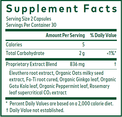 Cognitive Formula (Gaia Herbs Professional Solutions) supplement facts