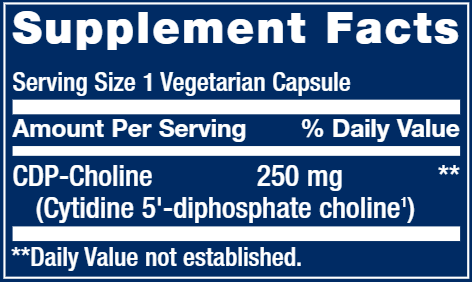 Cognizin CDP-Choline Caps (Life Extension) Supplement Facts