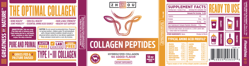 Collagen Peptides (ZHOU Nutrition) Label