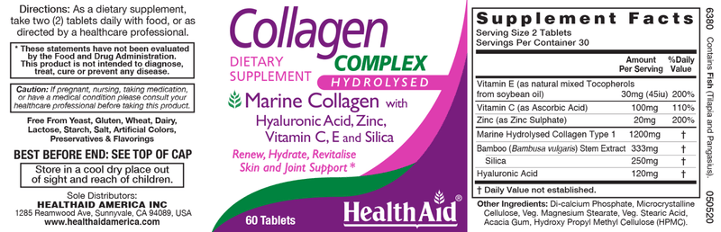 Collagen Complex (Health Aid America) Label