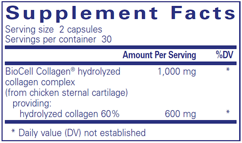 Collagen JS 60 Caps Pure Encapsulations Supplement Facts