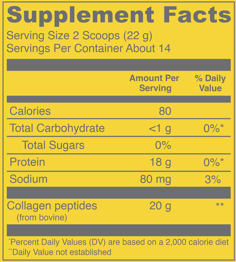 Collagen Peptides Lemon Vital Proteins Supplement Facts