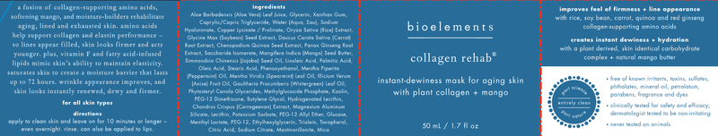 Collagen Rehab (Bioelements INC) Label