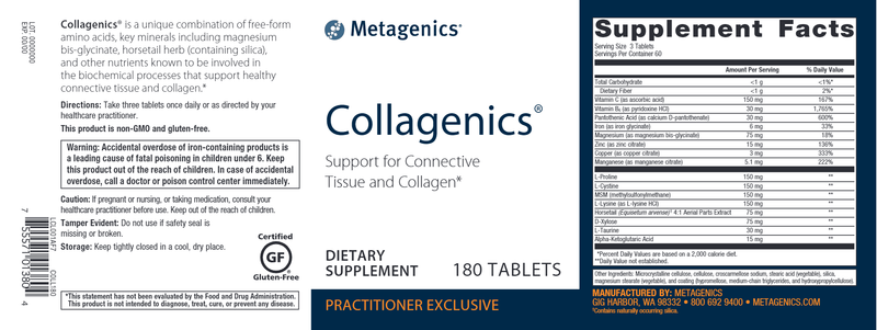 Collagenics (Metagenics) Label