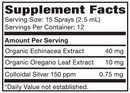 colloidal silver 150 ppm herbal spray (natural path silver wings) supplement facts