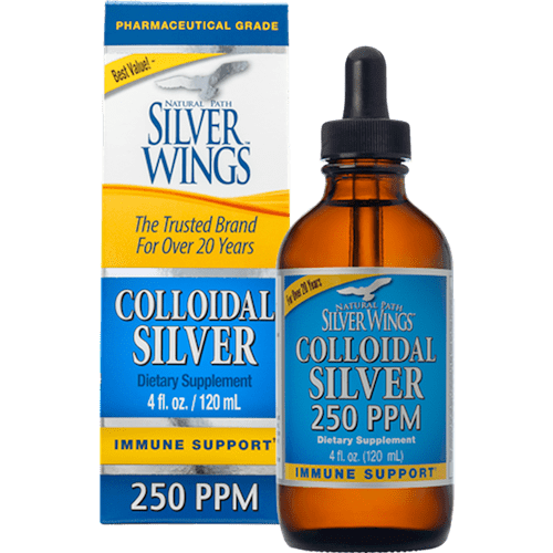 Colloidal Silver 250PPM Dropper (Natural Path Silver Wings) 4oz