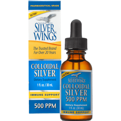 Colloidal Silver 500PPM Dropper (Natural Path Silver Wings) 1oz