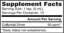 colloidal silver 50 ppm (natural path silver wings) supplement facts