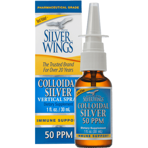 Colloidal Silver 50PPM Vert. Spray (Natural Path Silver Wings)